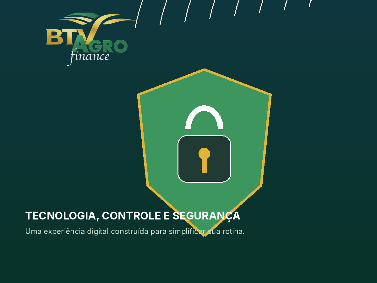 Ilustração de segurança digital BTV AGRO FINANCE